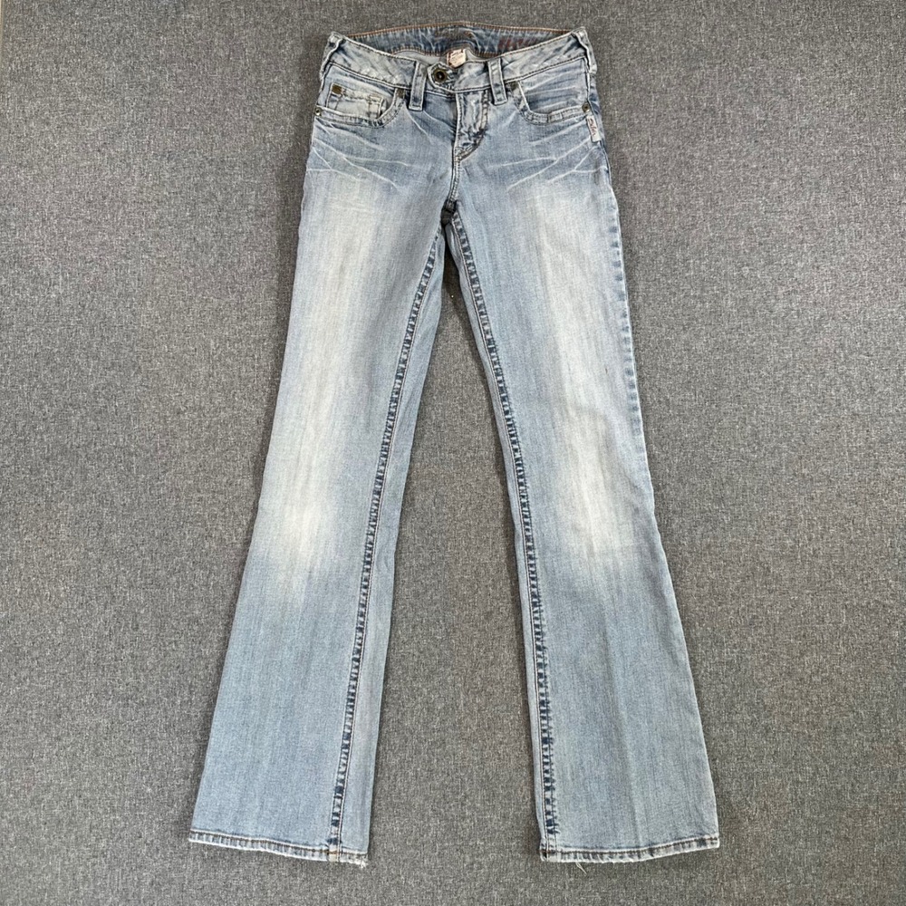 Silver Jeans Co. Jeans Womens 25 Tina Slim Bootcut Blue Distressed Low Rise